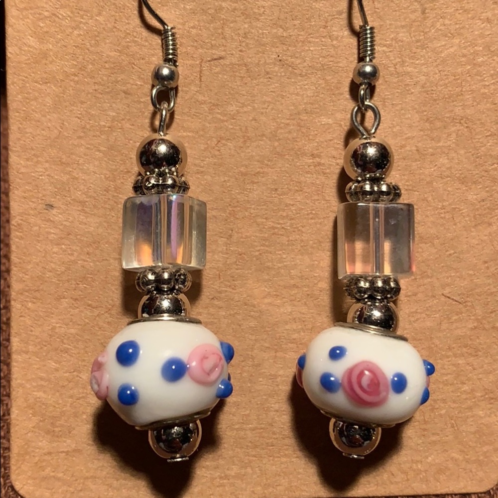 Murano glass beautiful dangling earrings